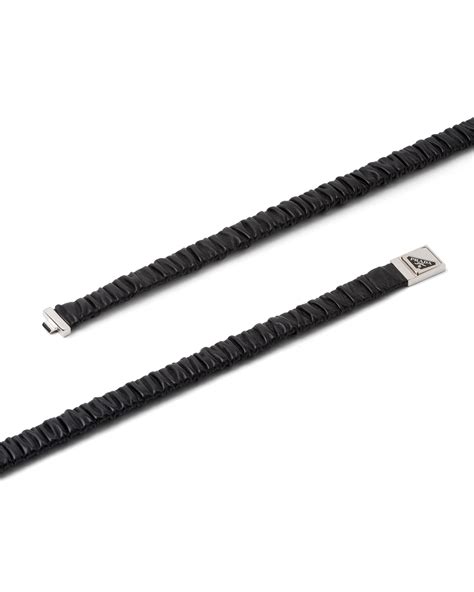 Black Elasticized nappa leather belt 